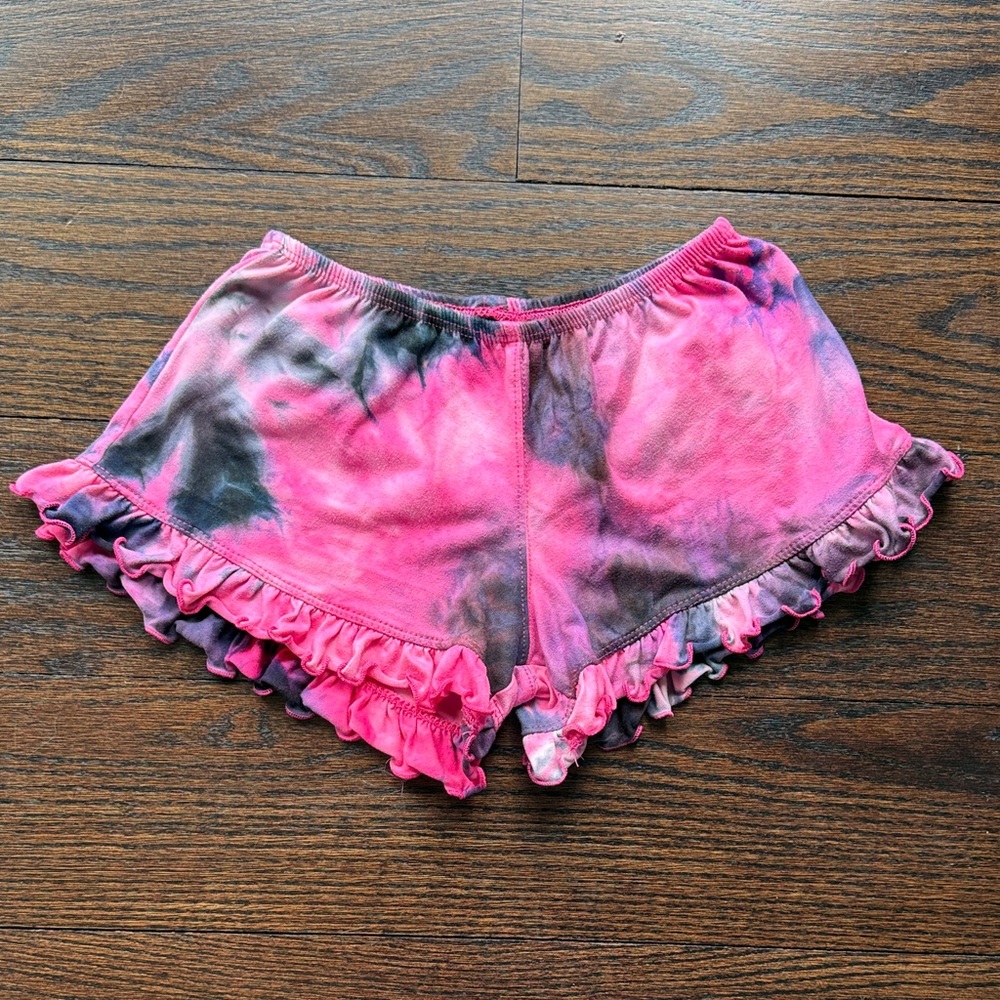 Like new Pink Tie-Dye Ruffle Women Shorts
